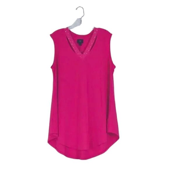 JM Collection Sleeveless Summer Pullover Top Pink Size XL - Picture 1 of 9